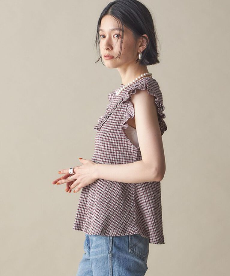 SHIPS for women「NINE CASE:〈手洗い可能〉フリル ノースリーブ トップス」|その他|