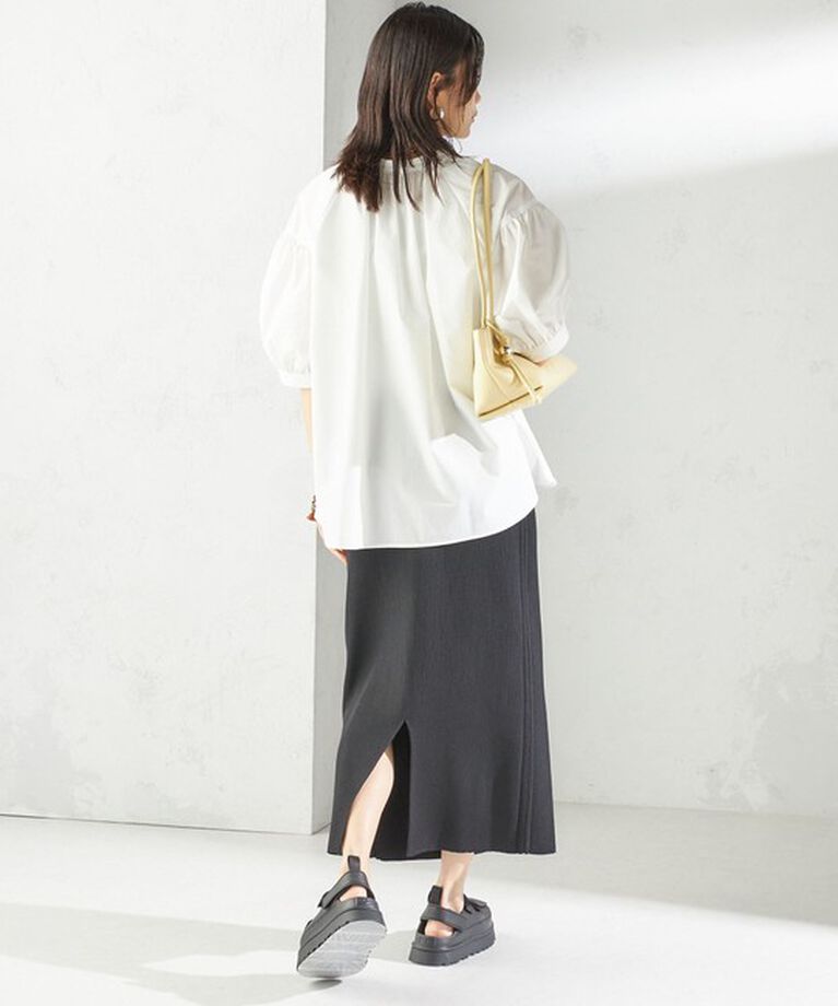 SHIPS for women「《予約》〈接触冷感 / 撥水加工〉TEX BRID(R)タフタ スキッパー 5分袖 ブラウス」|シャツ・ブラウス|