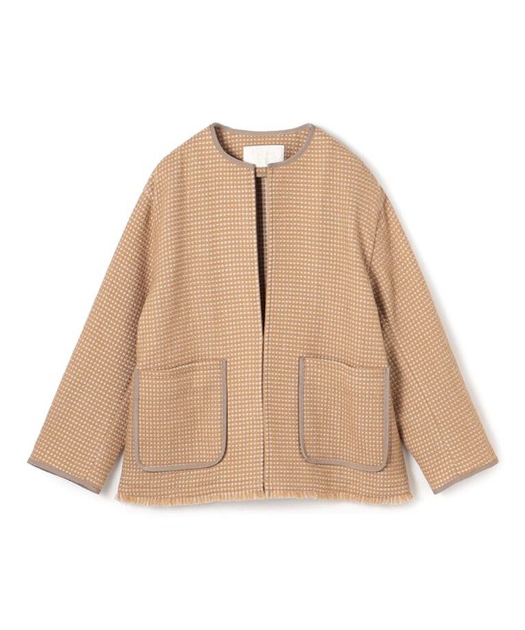 Ballsey「ワッフルツイード ノーカラージャケット」|ノーカラージャケット|44 ベージュ系