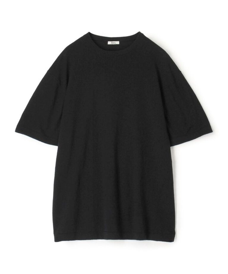 Edition「コットンカシミヤ ハーフスリーブトップス」|Tシャツ・カットソー|19 ブラック