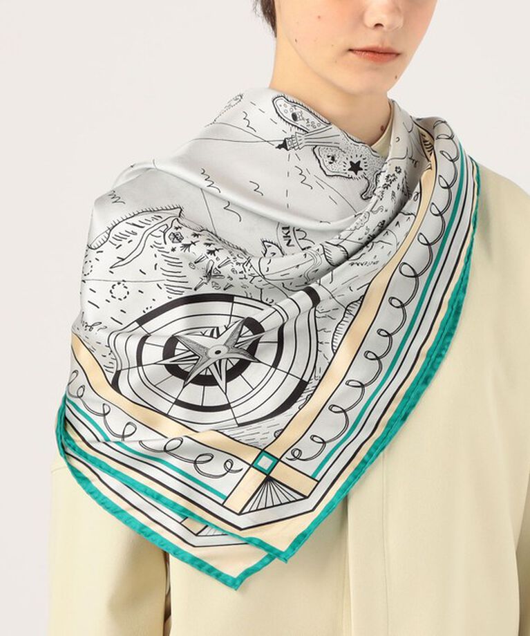 TOMORROWLAND GOODS「【別注】manipuri TREASURE MAP スカーフ」|バンダナ・スカーフ|