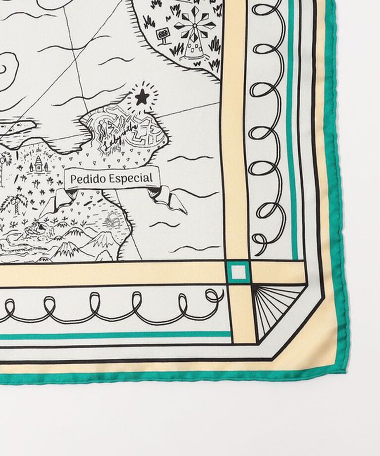 TOMORROWLAND GOODS「【別注】manipuri TREASURE MAP スカーフ」|バンダナ・スカーフ|