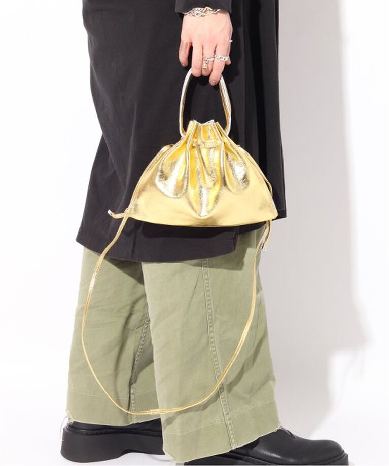  「【blancle/ ブランクレ】S.LETHER/M.LEATHER 2WAY GATHER MINI BAG limited」|ショルダー・メッセンジャー|ゴールド