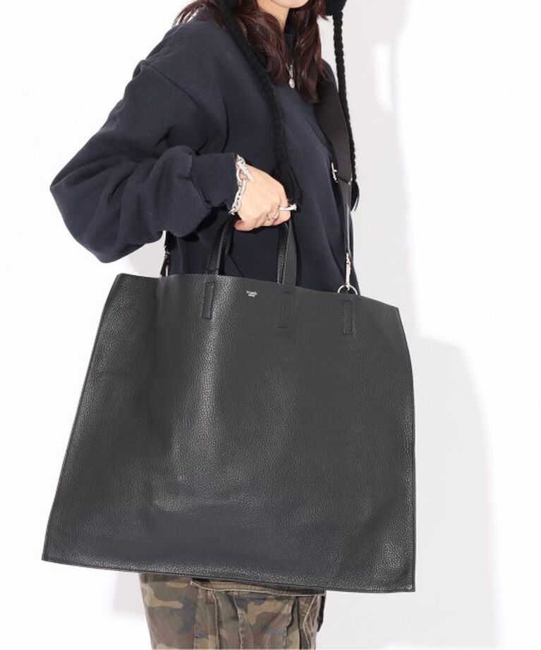  「【blancle/ ブランクレ】S.LEATHER FLAT TOTE」|トートバッグ|ブラック
