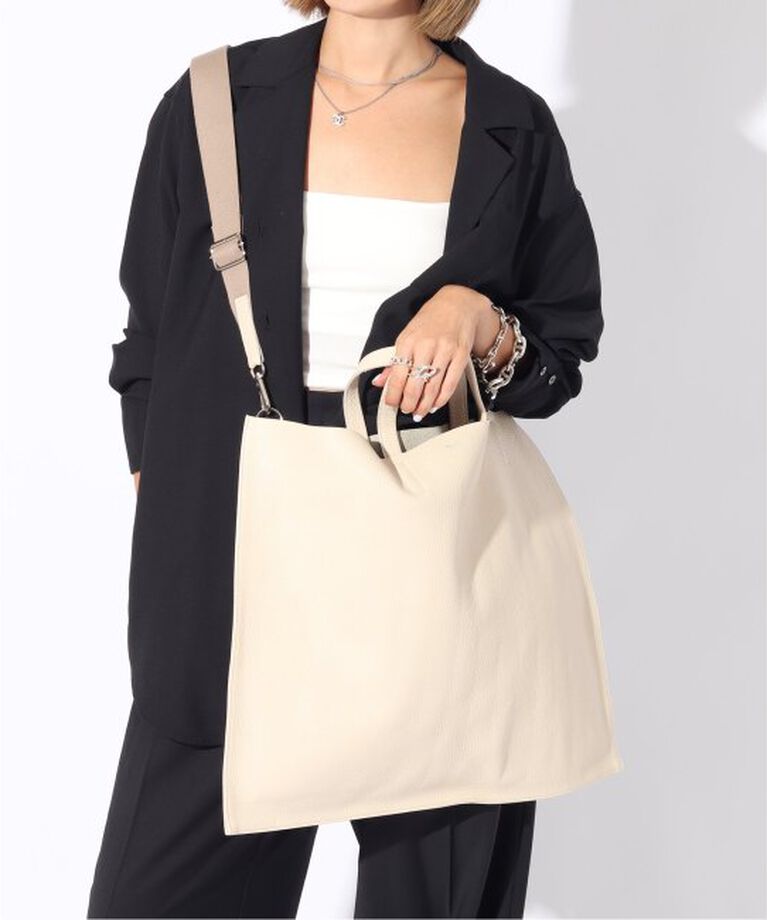  「【blancle/ ブランクレ】S.LEATHER FLAT TOTE」|トートバッグ|キャメル
