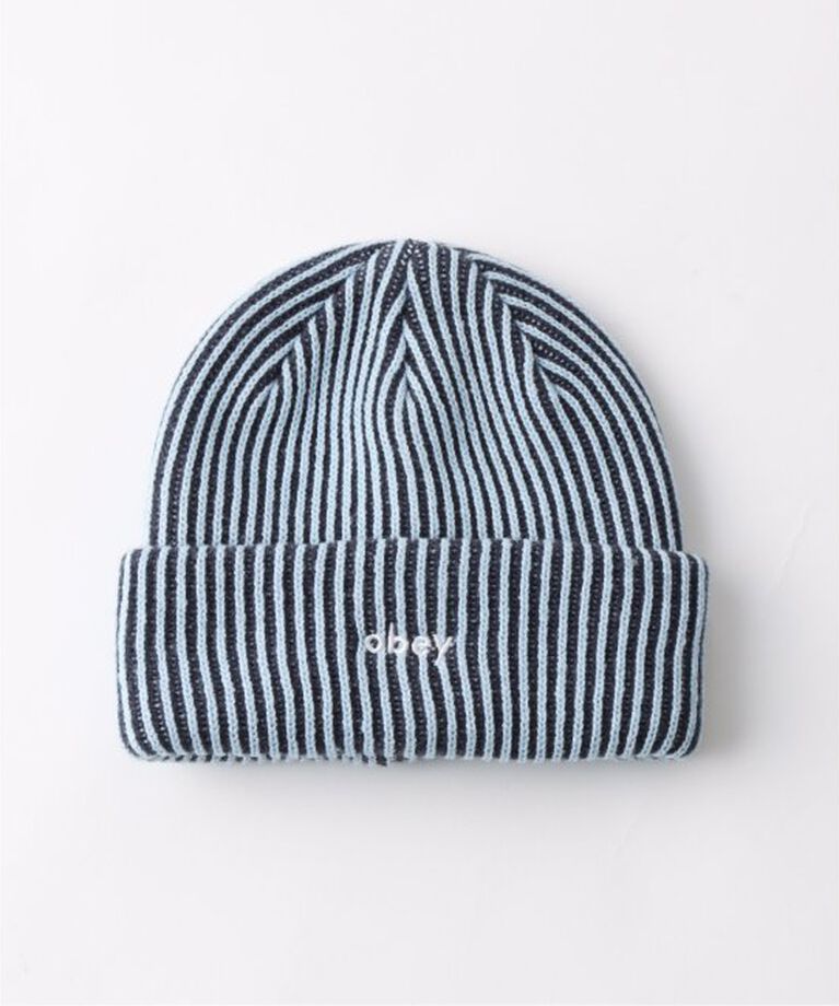 JOINT WORKS「OBEY / オベイ BOWERY 2 TONE RIB BEANIE」|ニット帽|ブルー A