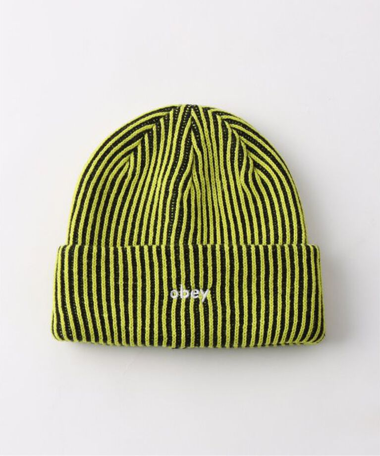 JOINT WORKS「OBEY / オベイ BOWERY 2 TONE RIB BEANIE」|ニット帽|イエロー