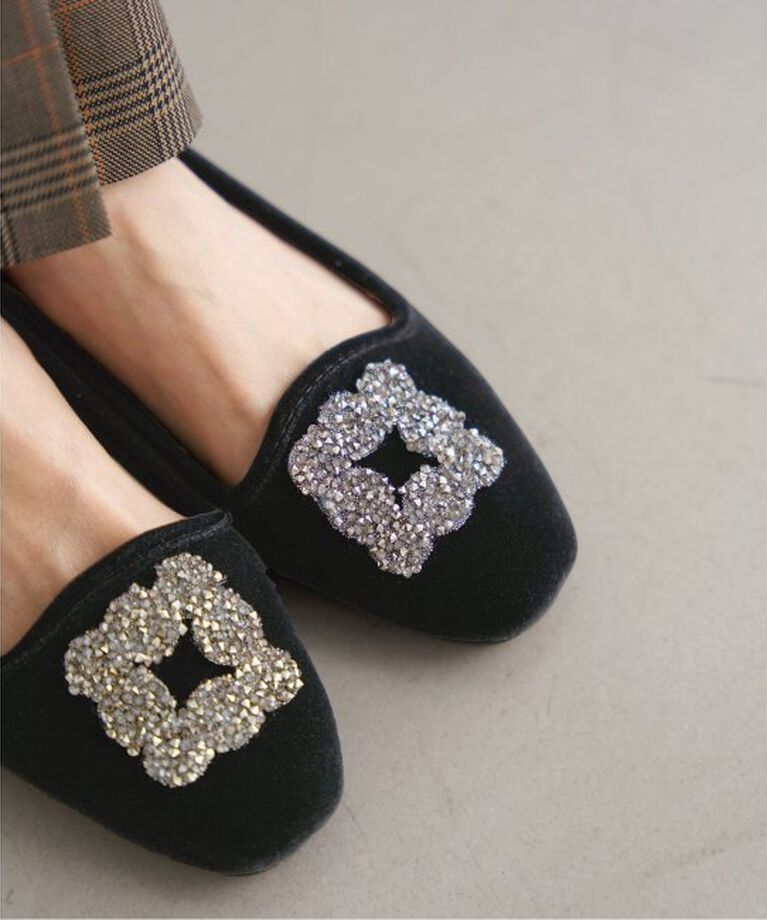 IENA「MALUS/マリュス VELVET SHOES」|その他|ブラック