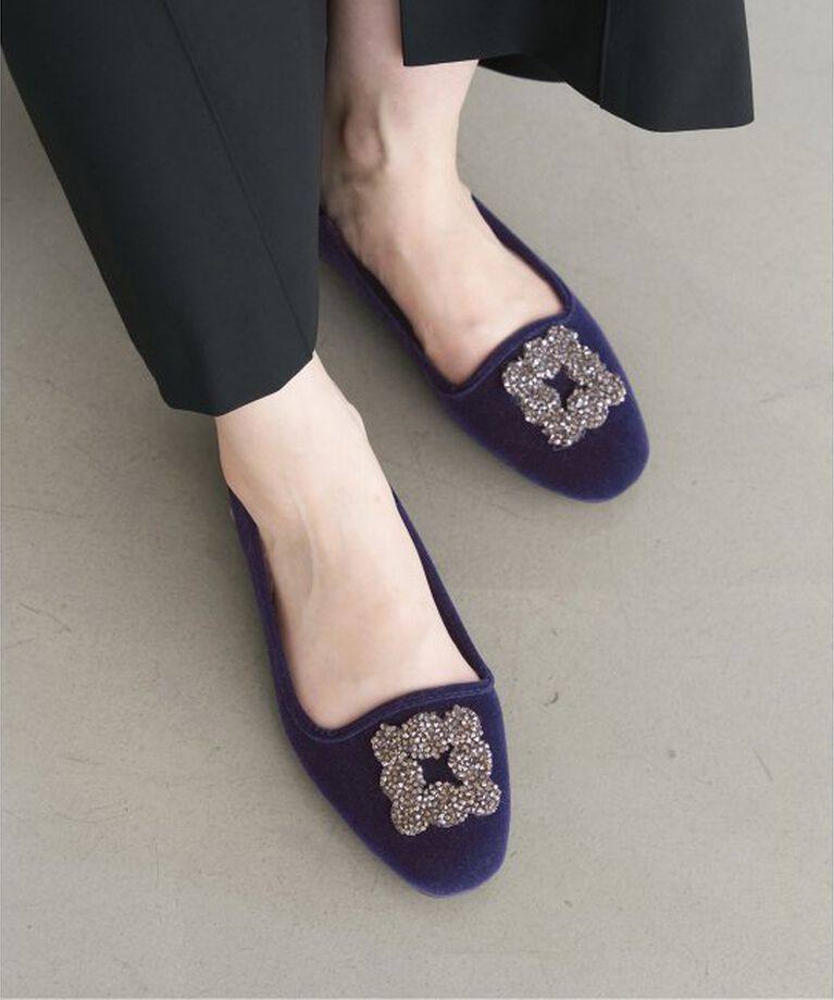 IENA「MALUS/マリュス VELVET SHOES」|その他|ネイビー
