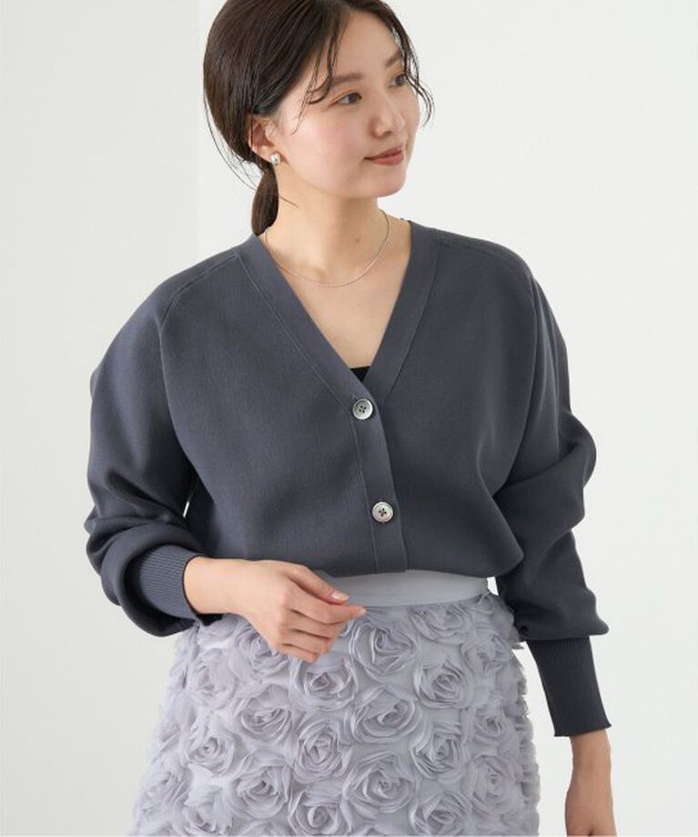 IENA「ファインコットンスムース Vネックカーディガン」|カーディガン|