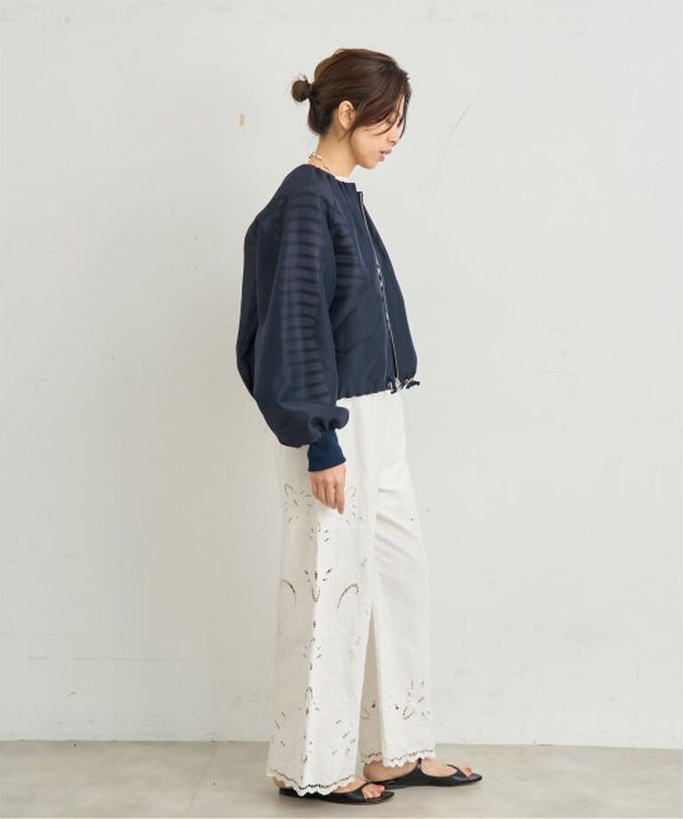 IENA「コットンリネンカットワークレース イージーパンツ」|その他|