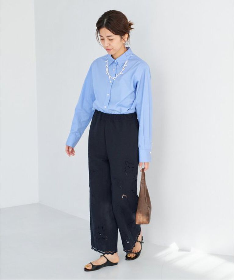 IENA「コットンリネンカットワークレース イージーパンツ」|その他|
