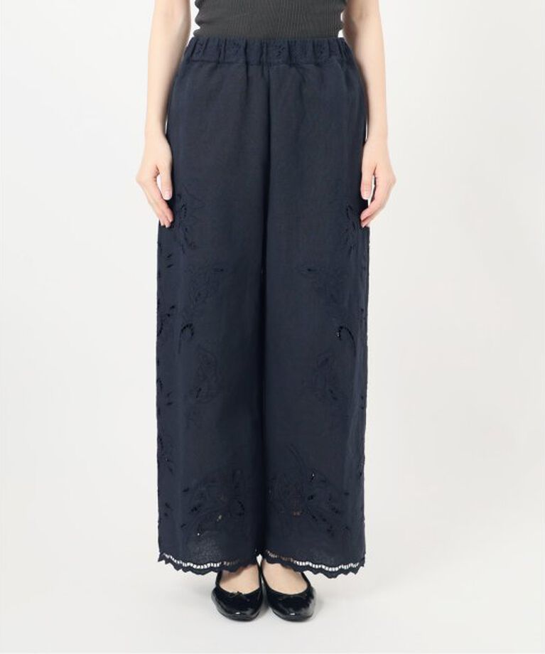 IENA「コットンリネンカットワークレース イージーパンツ」|その他|