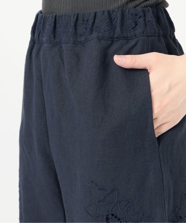 IENA「コットンリネンカットワークレース イージーパンツ」|その他|
