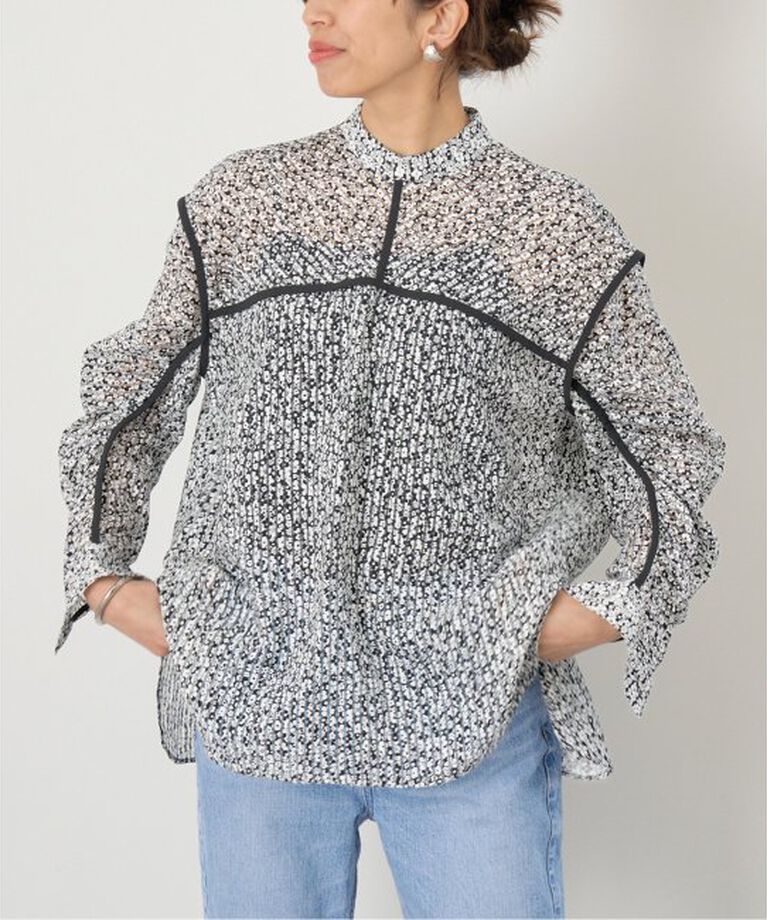 IENA「MOUJIC/ムジィーク FLOWER STRIPE BLOUSE ブラウス」|シャツ・ブラウス|