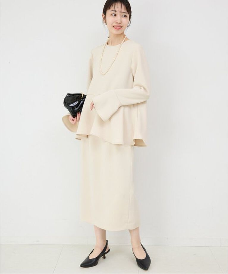 SLOBE IENA「《WEB・一部店舗限定》ペプラムブラウス」|シャツ・ブラウス|ベージュ