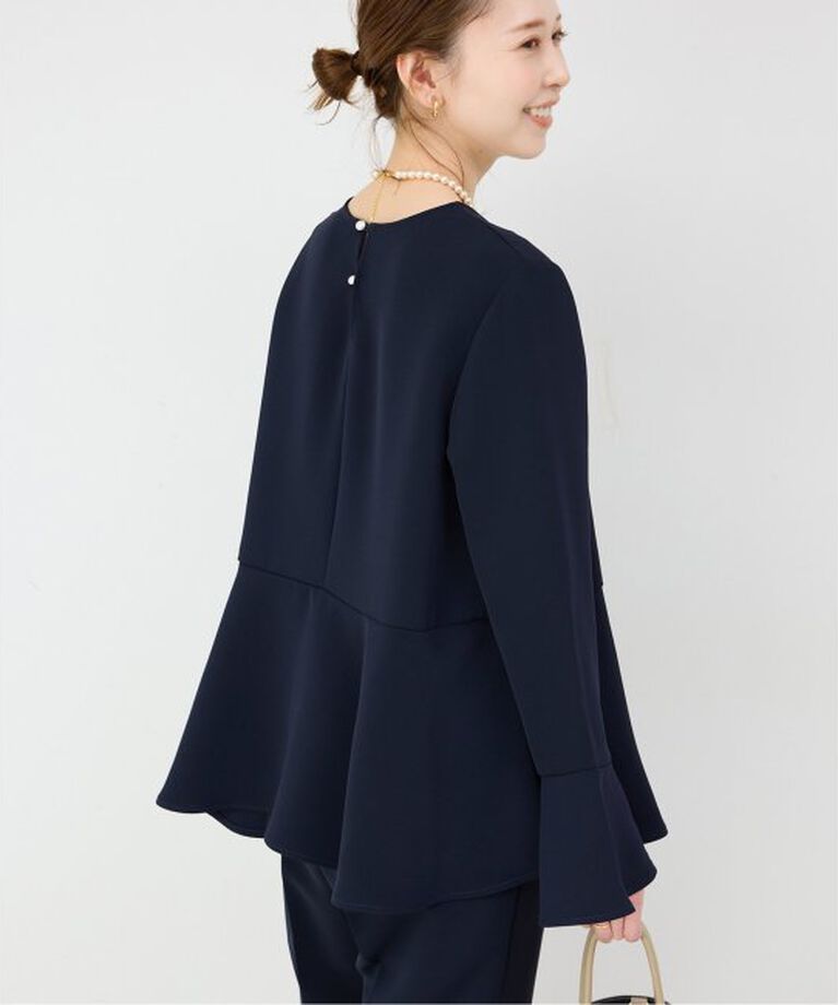 SLOBE IENA「《WEB・一部店舗限定》ペプラムブラウス」|シャツ・ブラウス|ネイビー