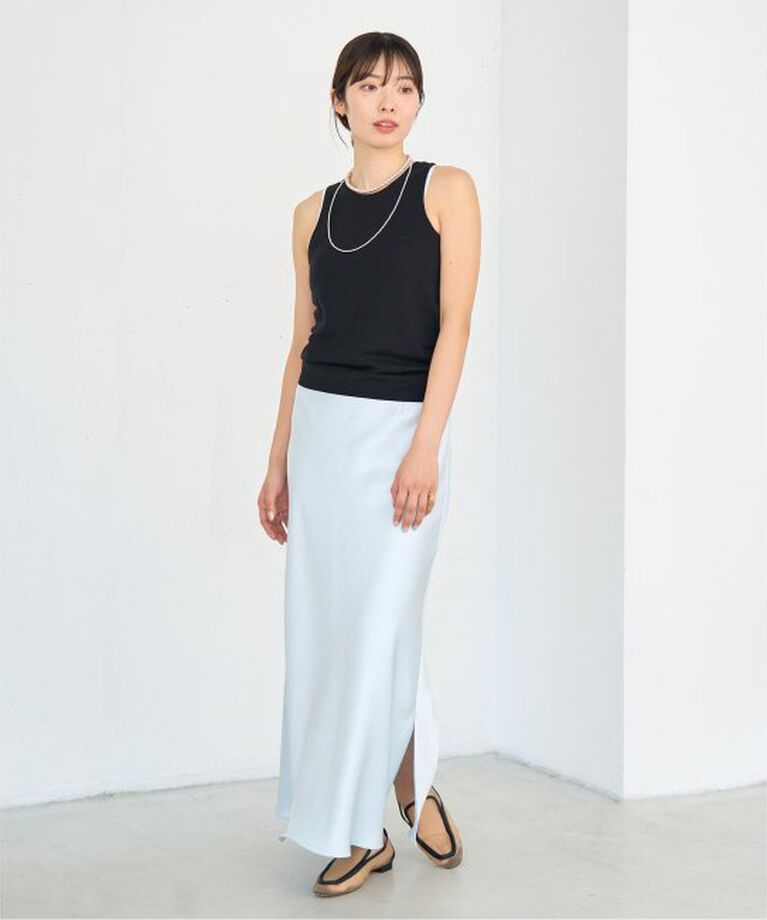 IENA「《WEB・一部店舗限定 追加12》ダブルサテンスカート」|スカート|