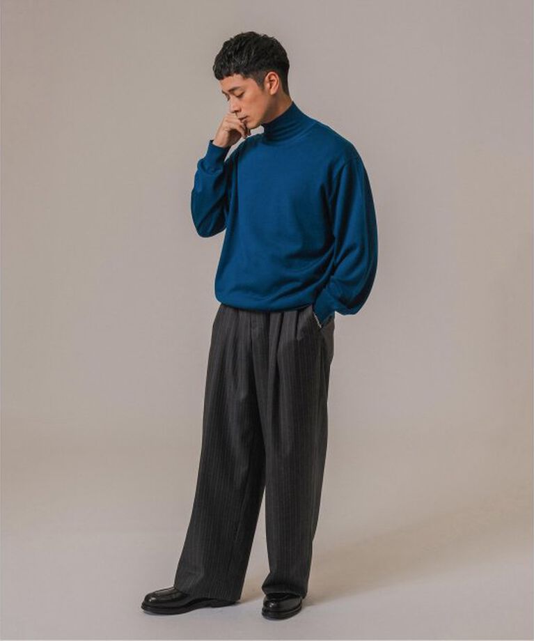 EDIFICE「LA BOUCLE(ラブークル) Loro Piana Fabric ワイドパンツ」|スラックス|