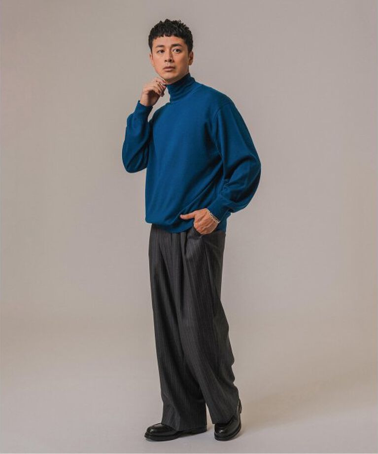 EDIFICE「LA BOUCLE(ラブークル) Loro Piana Fabric ワイドパンツ」|スラックス|