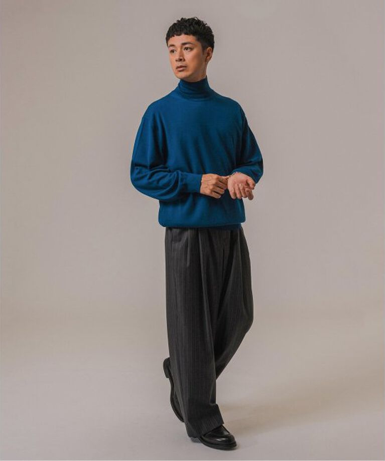 EDIFICE「LA BOUCLE(ラブークル) Loro Piana Fabric ワイドパンツ」|スラックス|