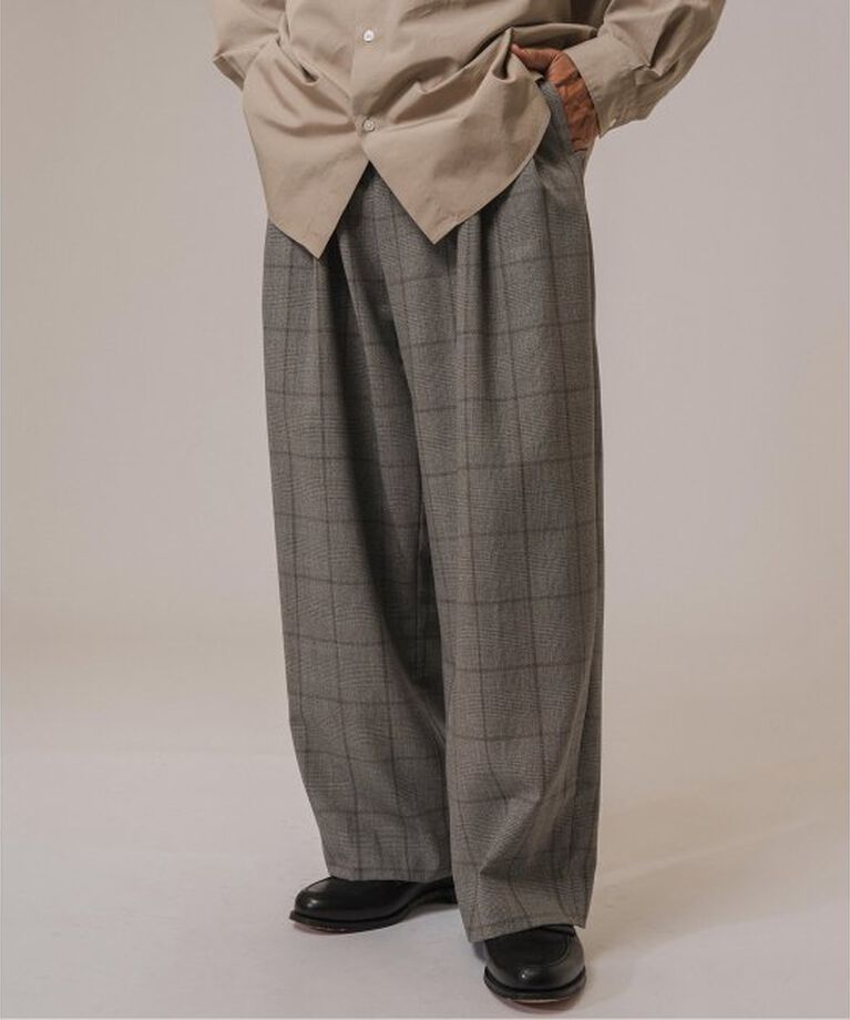 EDIFICE「LA BOUCLE(ラブークル) Loro Piana Fabric ワイドパンツ」|スラックス|ベージュ