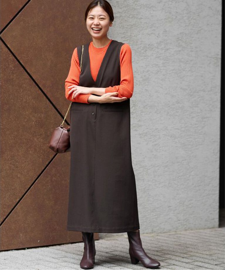 JOURNAL STANDARD relume「《2サイズ展開》ウォッシャブルストレッチジャンパースカート」|ワンピース|ブラウン