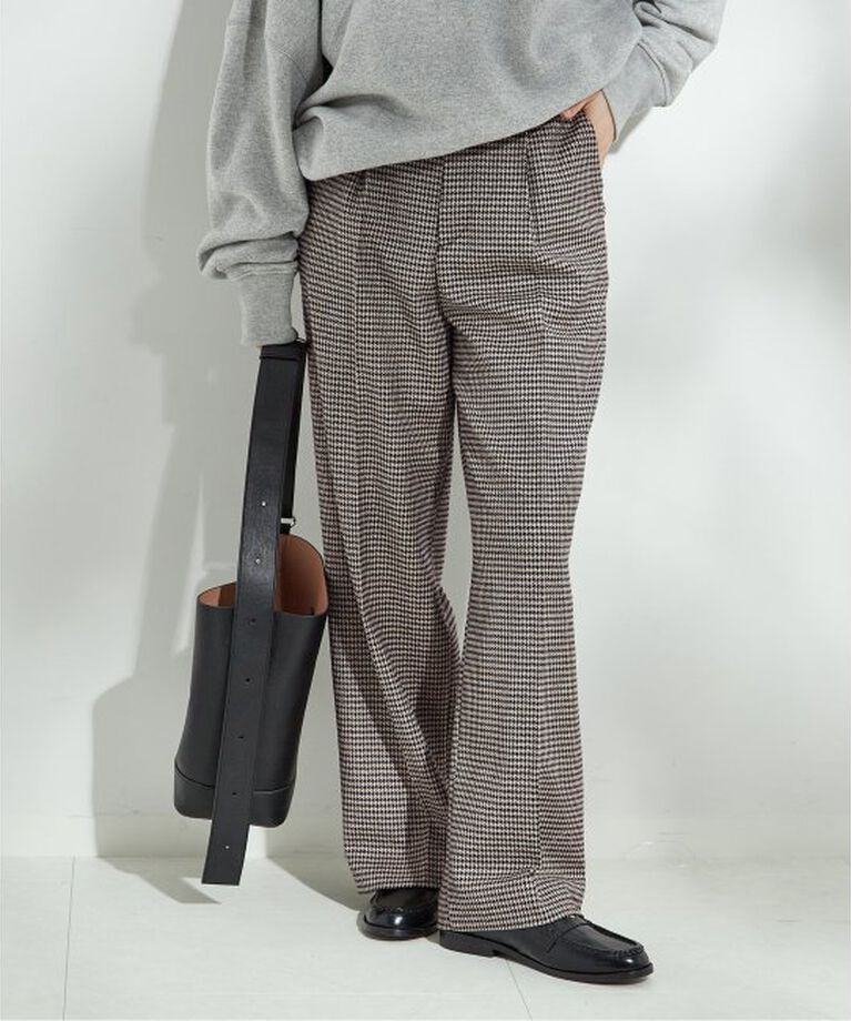 journal standard L'essage「ガンクラブチェック/ヘリンボン2タックパンツ2」|スラックス|ブラック A