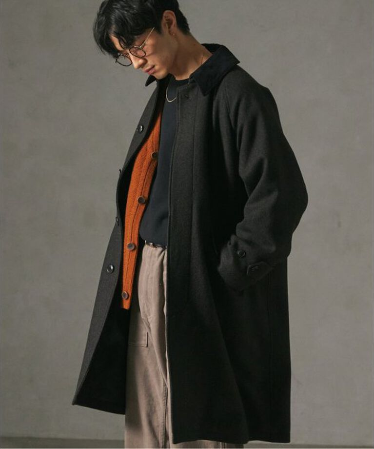 JOURNAL STANDARD relume「HIGH LAND WOOL オーバーサイズバルマカーンコート」|ステンカラーコート|グレーA