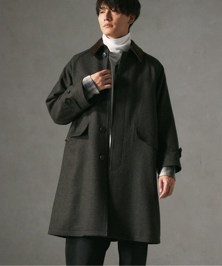 JOURNAL STANDARD relume「HIGH LAND WOOL オーバーサイズバルマカーンコート」|ステンカラーコート|カーキ A