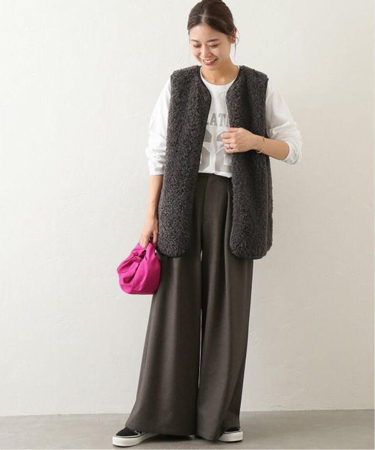 JOURNAL STANDARD relume「《追加4》ウォッシャブルサージストレッチタックワイドパンツ」|スラックス|