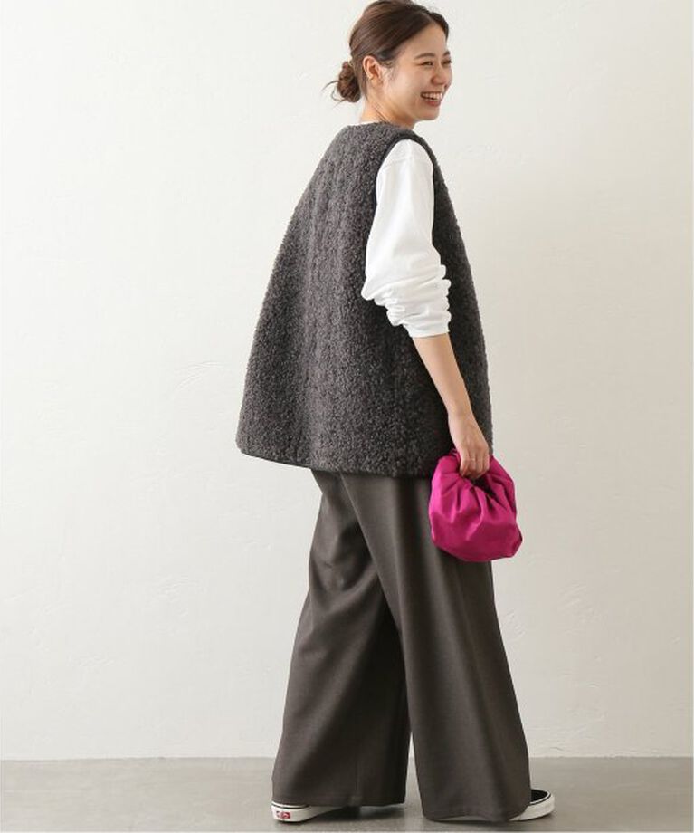 JOURNAL STANDARD relume「《追加4》ウォッシャブルサージストレッチタックワイドパンツ」|スラックス|