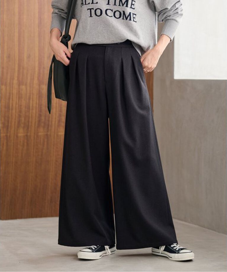 JOURNAL STANDARD relume「《追加4》ウォッシャブルサージストレッチタックワイドパンツ」|スラックス|