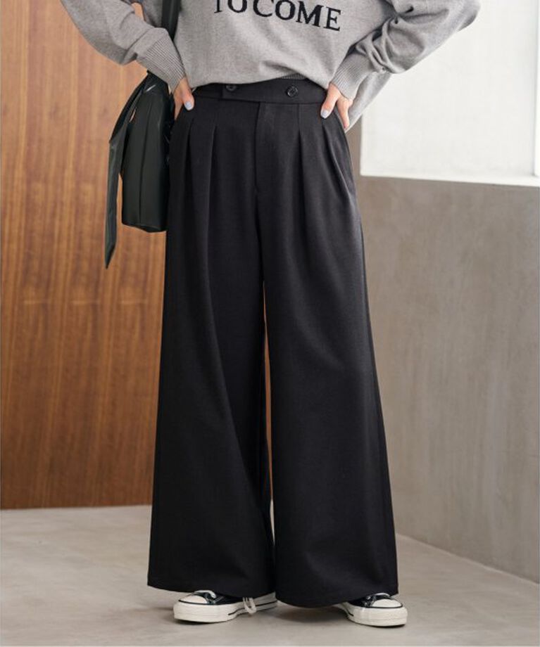 JOURNAL STANDARD relume「《追加4》ウォッシャブルサージストレッチタックワイドパンツ」|スラックス|