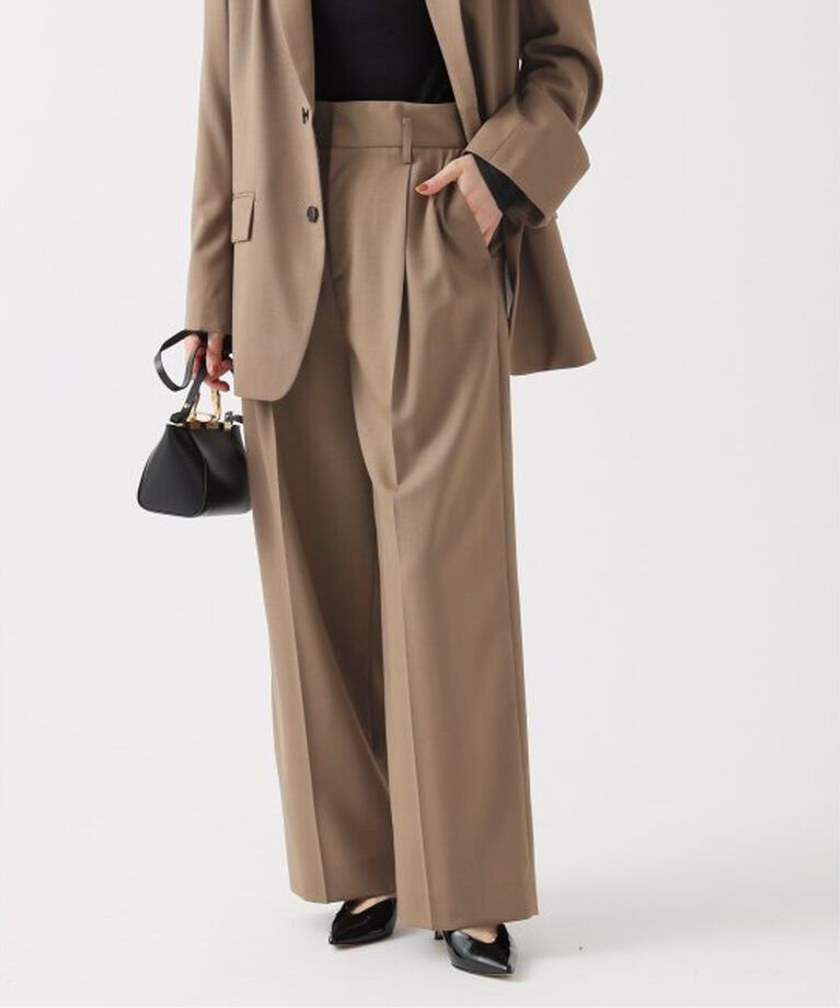 journal standard L'essage「ハイツイストウールワイドパンツ」|スラックス|キャメル