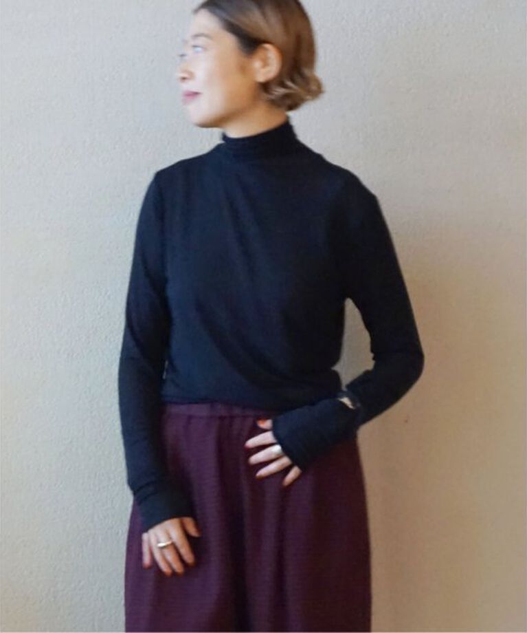 journal standard luxe「シアージャージ タートルネックプルオーバー」|Tシャツ・カットソー|ネイビー