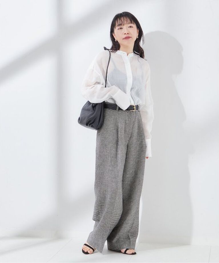 journal standard L'essage「NALYA リネン/チェック タックパンツ」|スラックス|