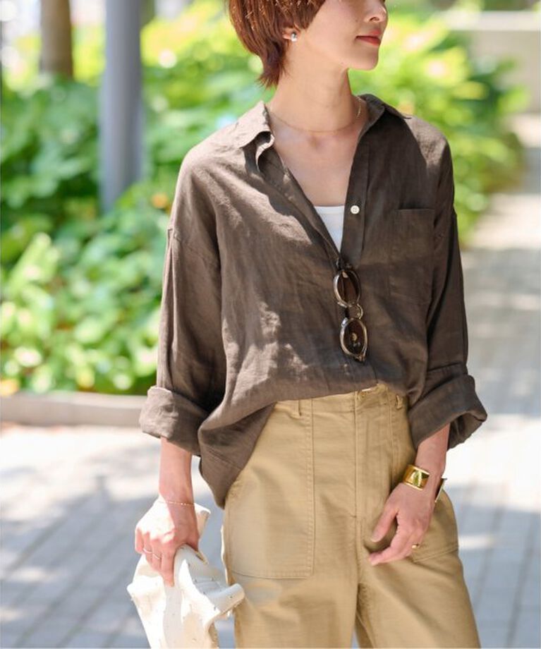 JOURNAL STANDARD relume「手洗い可 / No.66フレンチリネンビッグスキッパー」|シャツ・ブラウス|