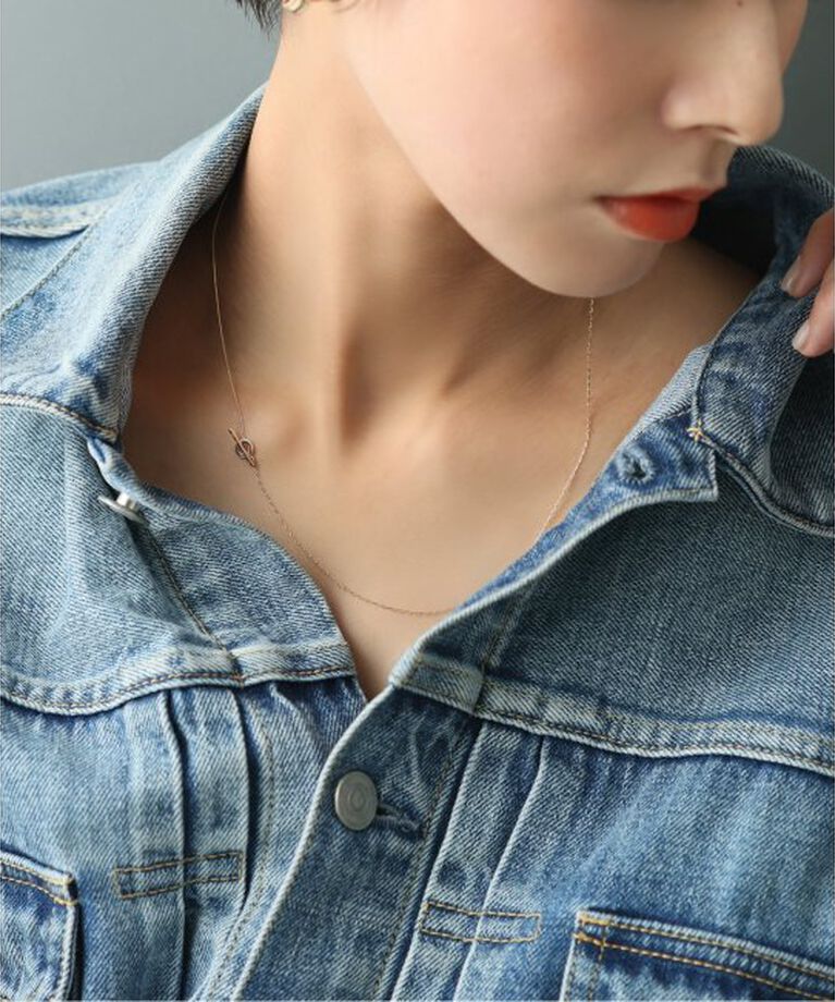 Lilas by Spick&Span「Tバーミックスチェーン45cmネックレス K10」|ネックレス|