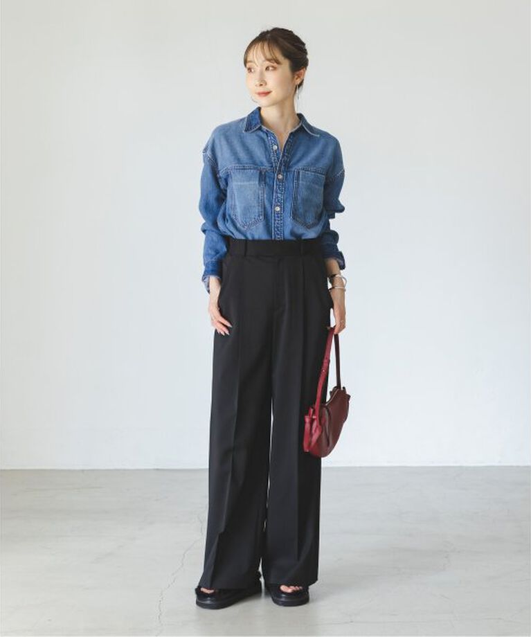 NOBLE「《追加》エステルツイルストレッチスラックスパンツ」|スラックス|