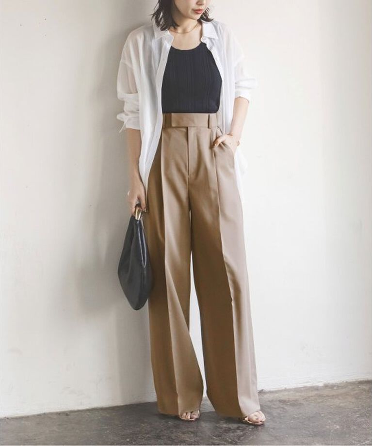 NOBLE「《追加》エステルツイルストレッチスラックスパンツ」|スラックス|