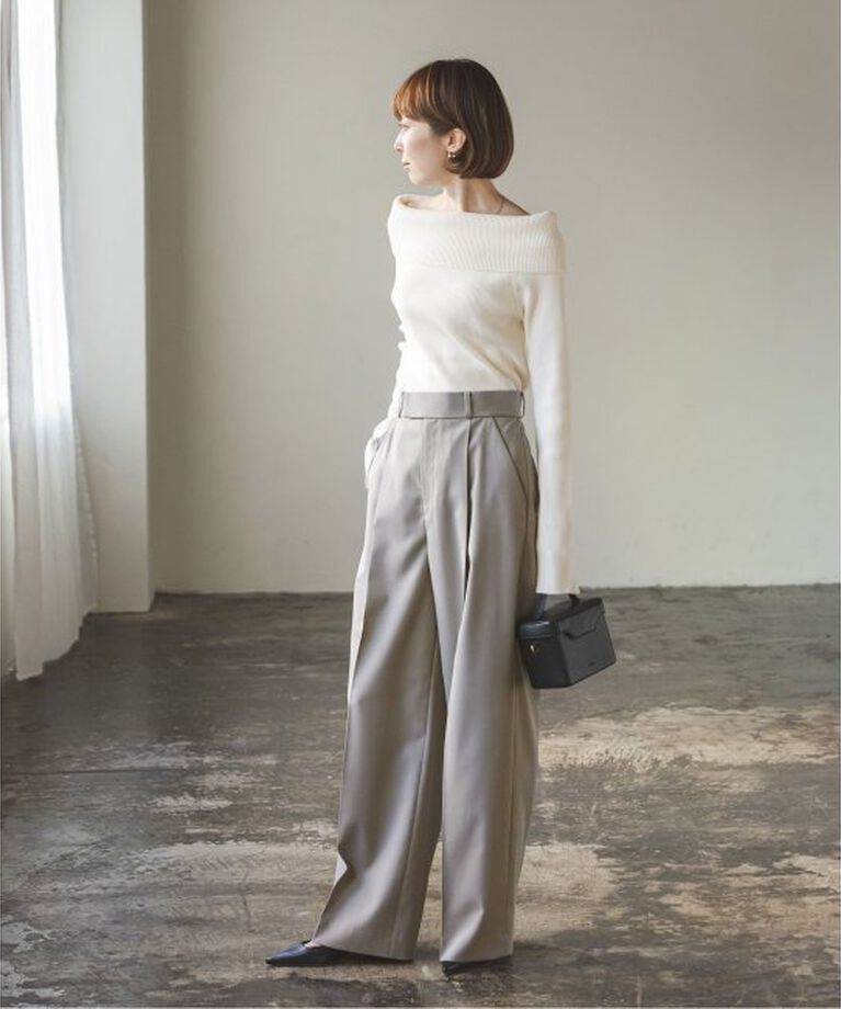 NOBLE「《追加》エステルツイルストレッチスラックスパンツ」|スラックス|