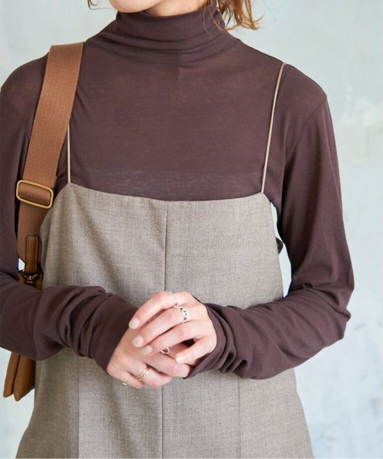 Spick and Span「シアーハイネックプルオーバー」|Tシャツ・カットソー|ブラウン