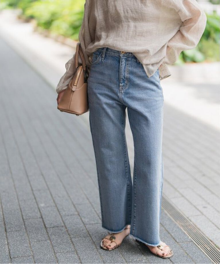Spick and Span「5 1/2 CROPPED DENIM」|デニム|サックスブルー