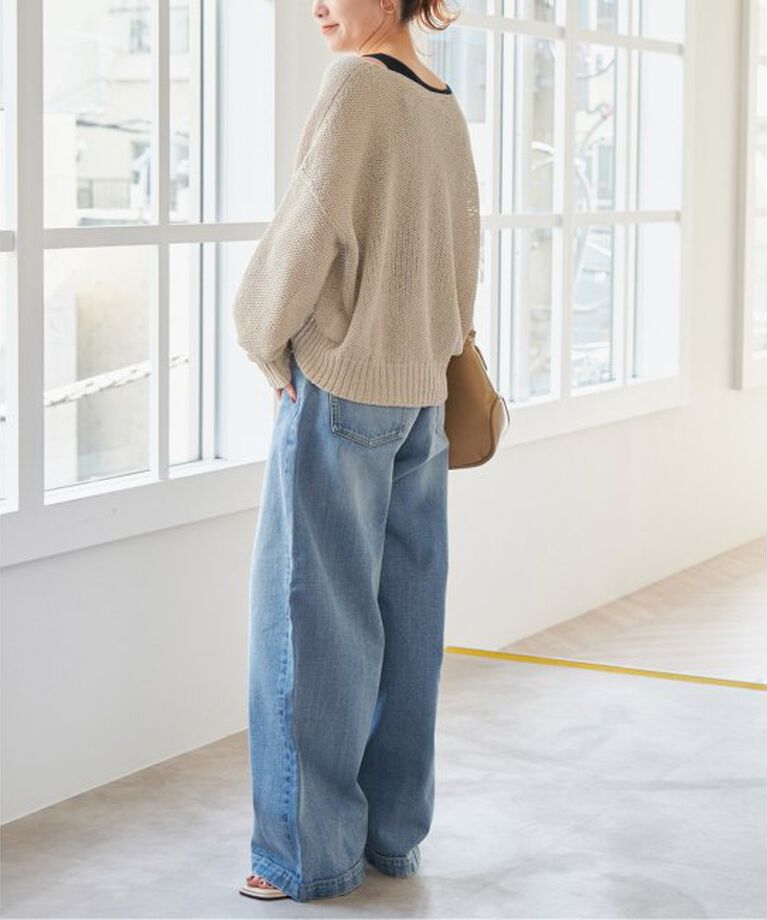 Spick and Span「ペーパーヤーンVネックカーディガン」|カーディガン|