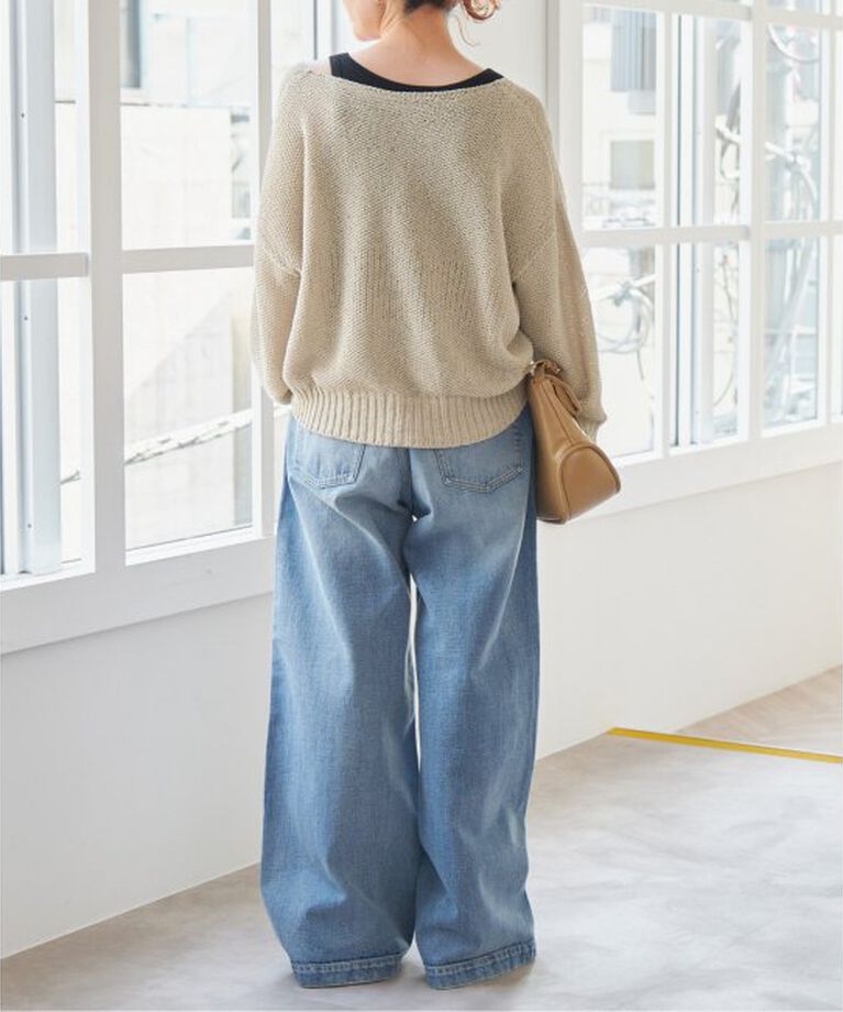 Spick and Span「ペーパーヤーンVネックカーディガン」|カーディガン|