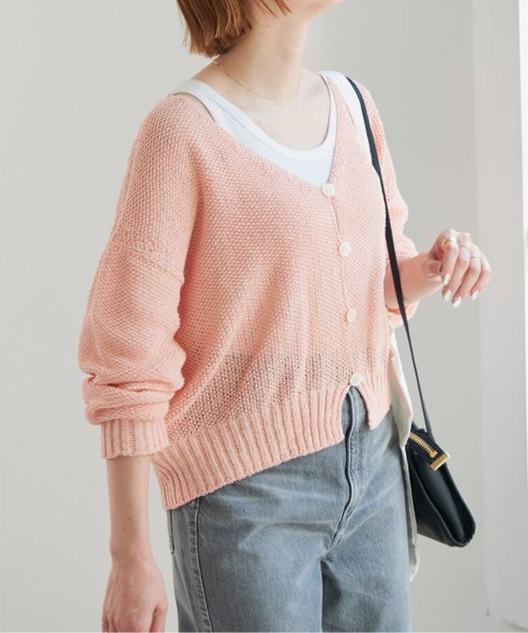 Spick and Span「ペーパーヤーンVネックカーディガン」|カーディガン|