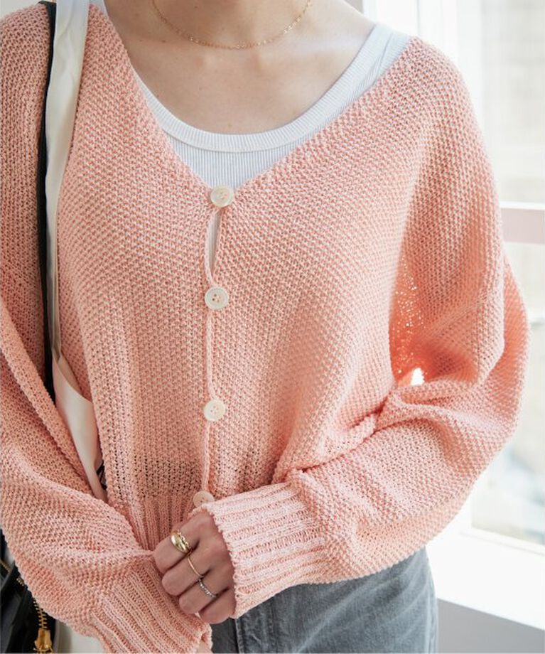 Spick and Span「ペーパーヤーンVネックカーディガン」|カーディガン|