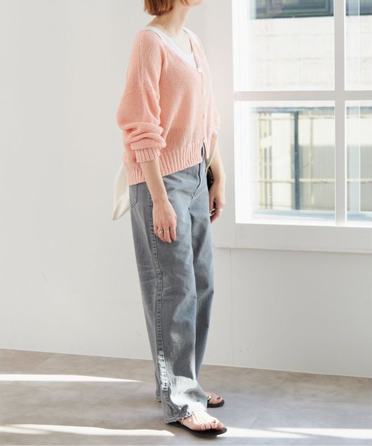 Spick and Span「ペーパーヤーンVネックカーディガン」|カーディガン|