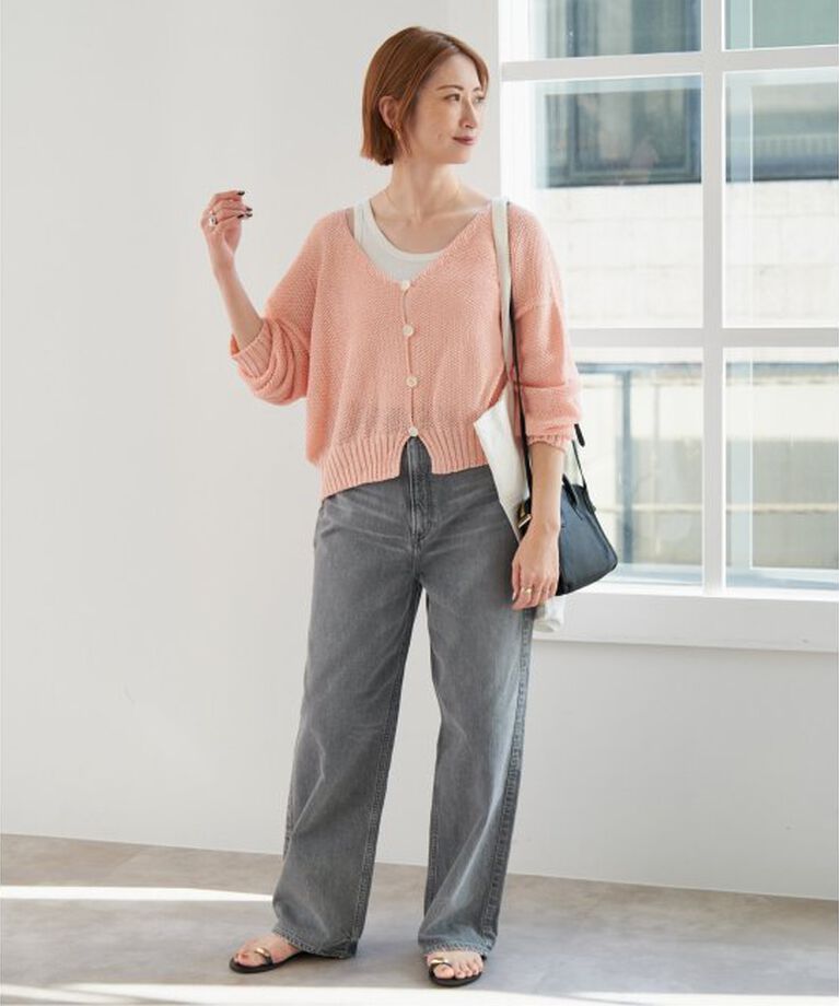 Spick and Span「ペーパーヤーンVネックカーディガン」|カーディガン|